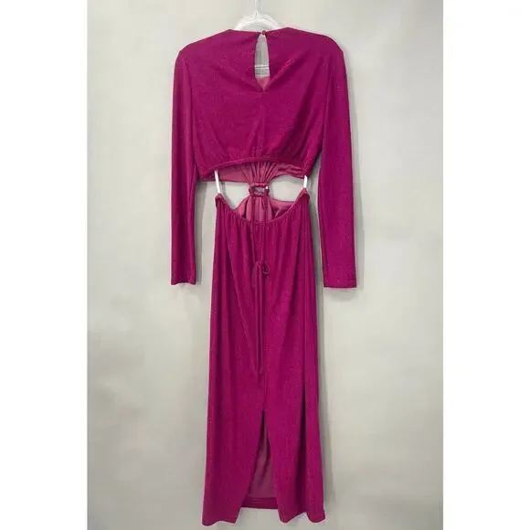 63. Monique Lhuillier Maxi Dress Womens 12 Sparkly Swiftie Cocktail Shimmery - Picture 6 of 9